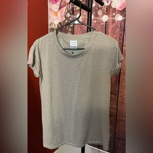 Prana Green and Pink Striped Tee